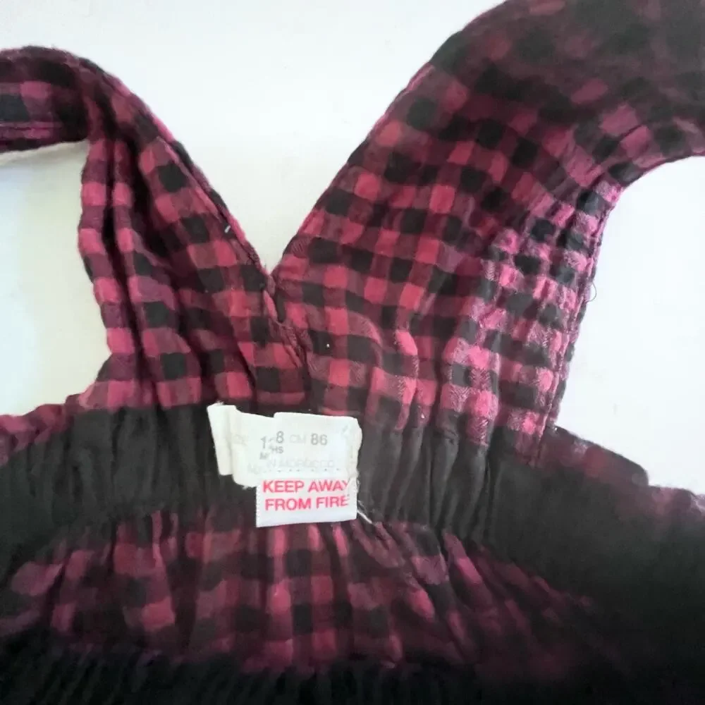 Zara girls gingham overall skirt 12-18 months